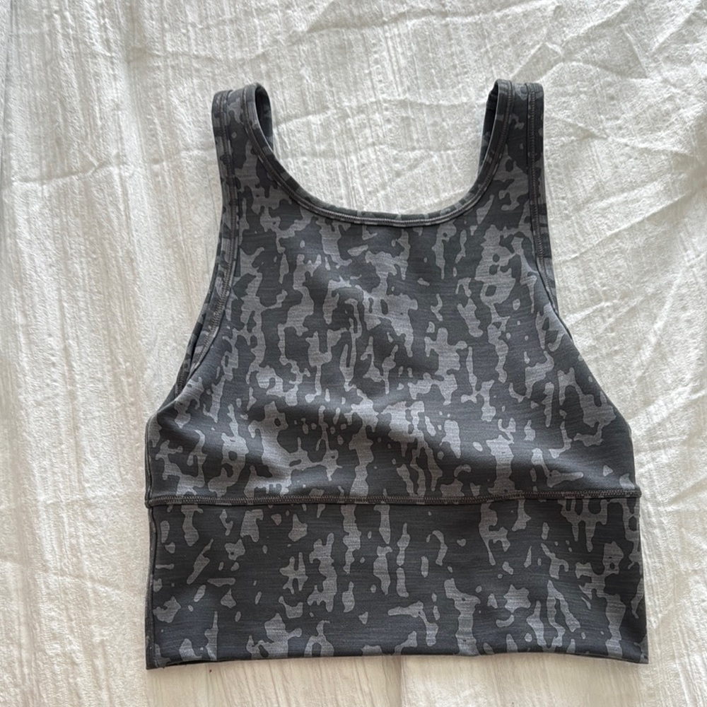 Gray Camouflage Sports Bra
